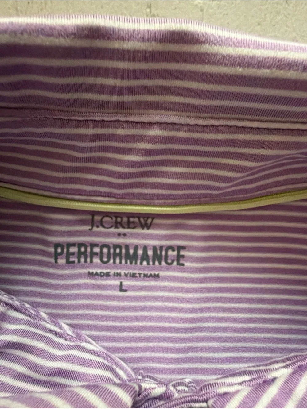 J.Crew Performance Men’s Size Large Polo Shirt. Multicolor Stripes. Great Cond.